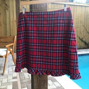 Draper James Ruffle Hem Plaid Skirt Size 12